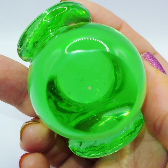 Vintage Art Glass Owl Light Green - Picture 10 of 12